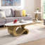 Table basse moderne en forme de fleur avec rangement, motif fleur de prunier pour salon et bureau, montage facile, brun foncé