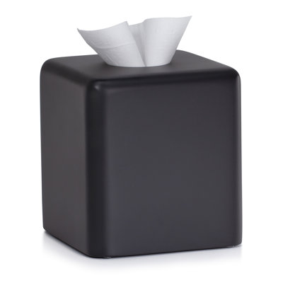Domus Black Matte Tissue Box Cover