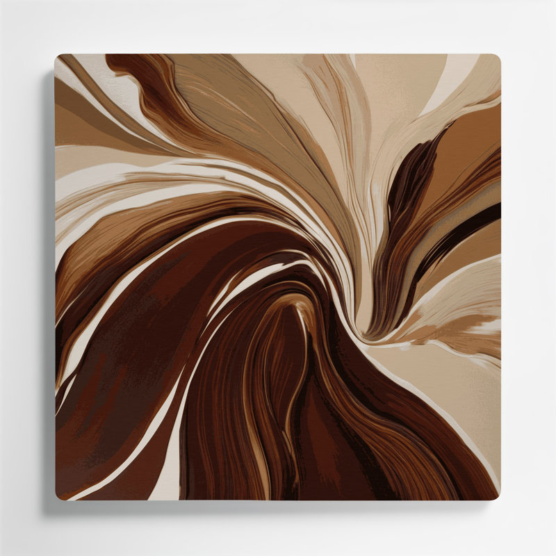 Lyrical Abstraction 27, art mural en métal beige, H 16 po x l 16 po