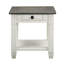 Table de bout Verduzco 24 "deux tons gris antique avec tiroir de rangement et tablette ouverte-720000628
