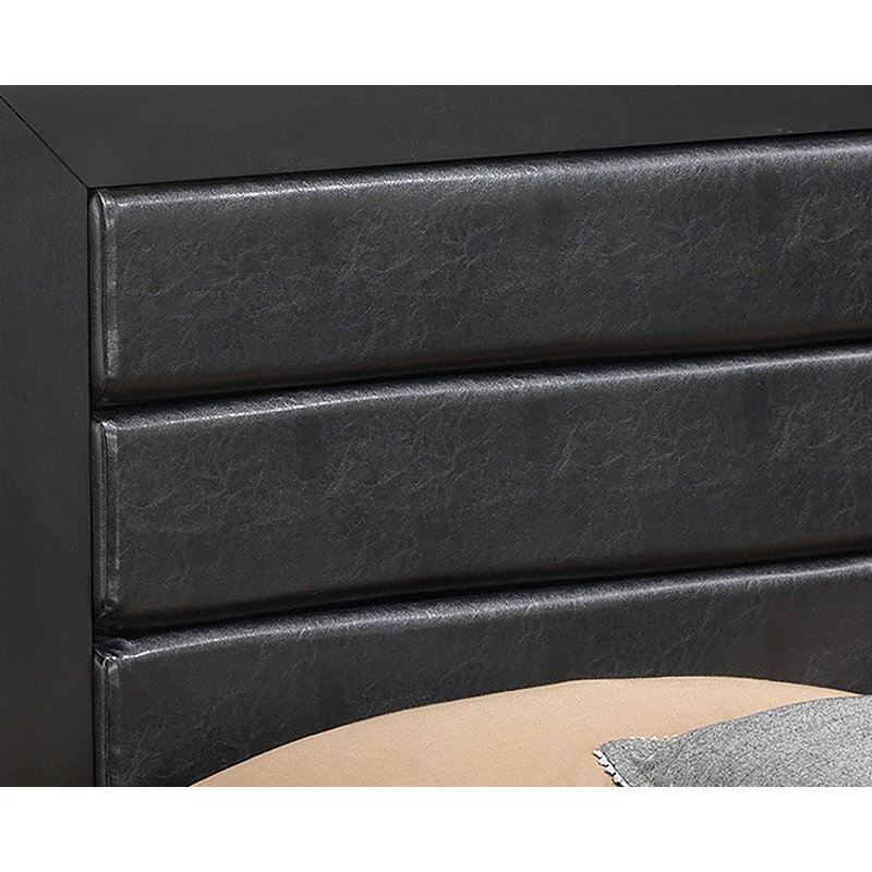 Très grand lit de rangement noir élégant avec style, Roi