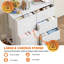  Commode 5 tiroirs en tissu blanc, commode large avec structure en métal robuste, commode de rangement pour le vestibule de la chambre à coucher-969575871