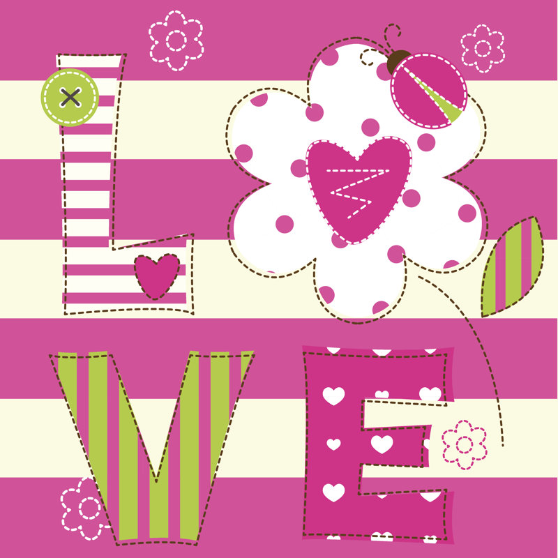Angella Cute Background - Wrapped Canvas Print, 30cm H x 30cm W x 3.8cm D