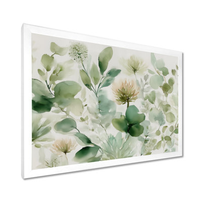 Watercolor Greenery Sage Watercolor - Plants Wall Art, Green Botanical Canvas Print
