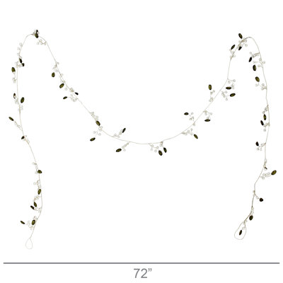 Guirlande avec perles et feuilles de laiton