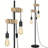 [Rustic Edison Standing Lamp] 66" Rustic Edison Standing Lamp - Industrial Floor Lamp For Living Room, Bedroom, Home Office - Solid Wood Reading Lamp