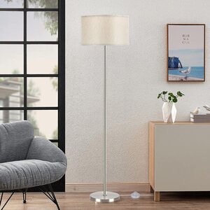 Floor Lamps Modern Floor Lamp With Drum Shade, Standing Lamp For Living Room Bedroom Office Study Room With Foot Switch