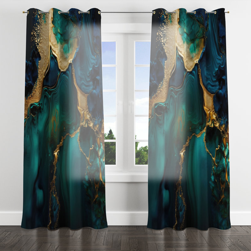 Auriona - Rideau moderne en velours avec œillets - obscurcissant - 1 panneau, L 52 po x L 120 po, Golden Grommets