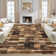 Modern Geometric Machine Washable Rug with Non-Slip Backing Non-Shedding Contemporary Accent Carpet Soft Low Pile Floor Cover for Living Room
