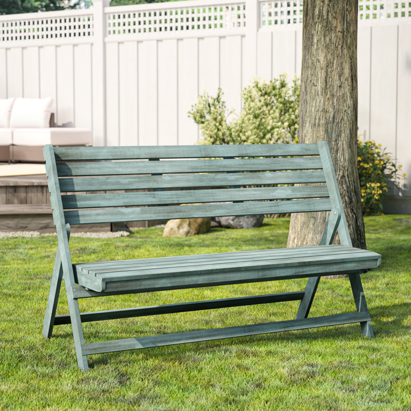 Banc de jardin en bois Mignardise, Bleu