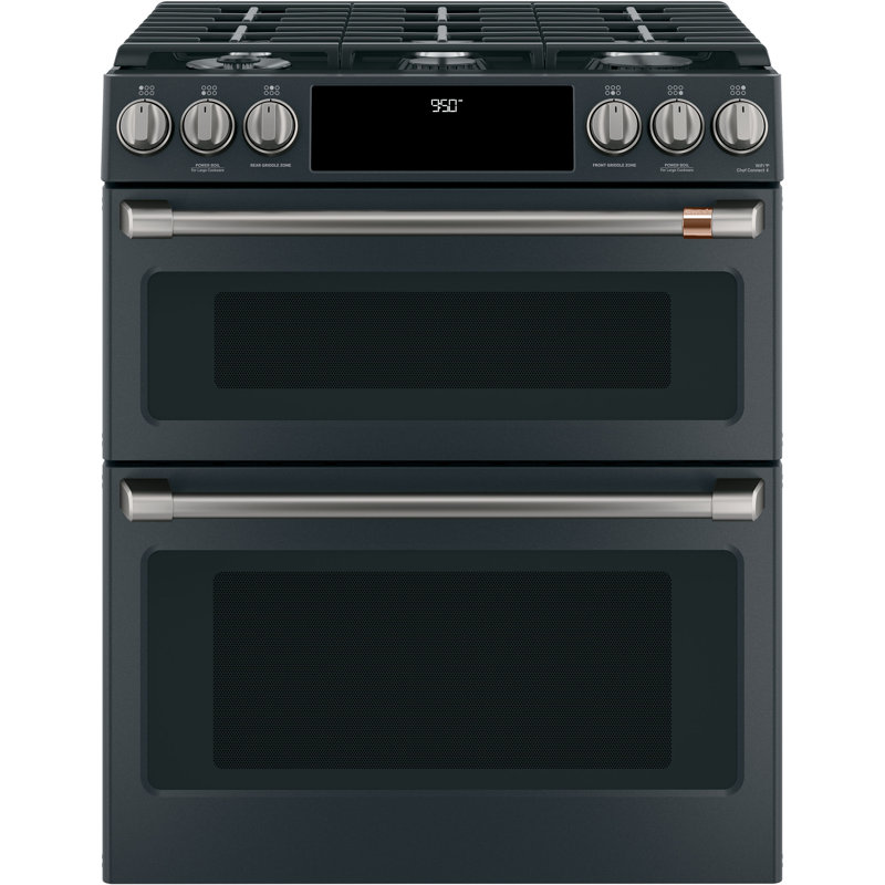 Front Control Gas Range Handle Kit, Brushed Black