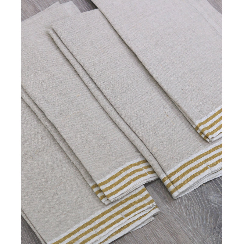 Alsace Square Napkin, Natural/Mustard