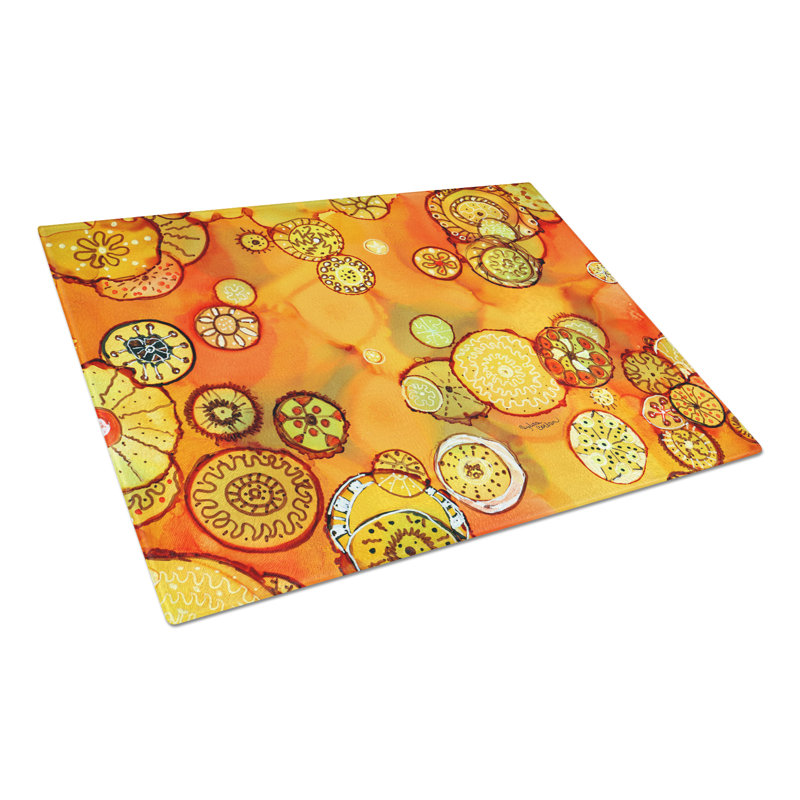 Planche à découper fleurs en verre trempé caroline de trésors
