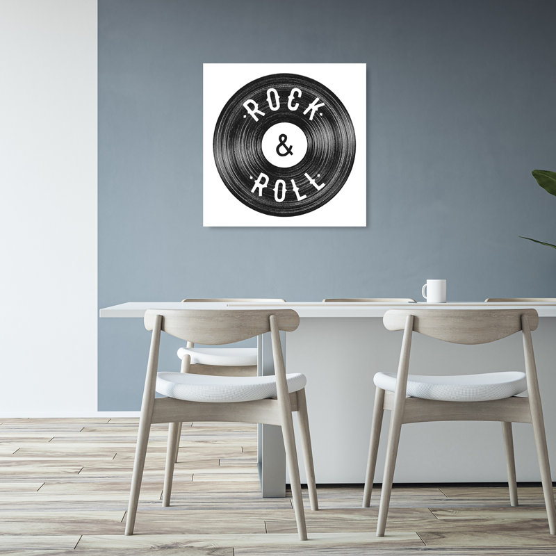 Affiche murale abstraite contemporaine en vinyle rock and roll, H 32 po x l 32 po
