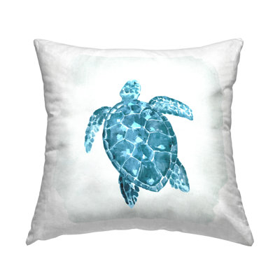 Motif de coussin de natation imprimé tortue de mer nautique de l'océan par Kim Allen