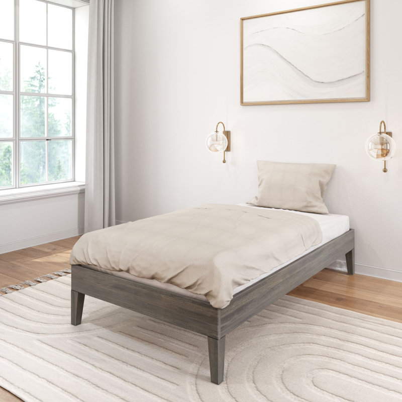 Arikah Solid Wood Bed, Driftwood, Twin