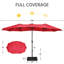 Parasol de marché rectangulaire de 15 pi x 9 pi avec base, parasol de patio triple, rouge (sable non inclus)-1645863468