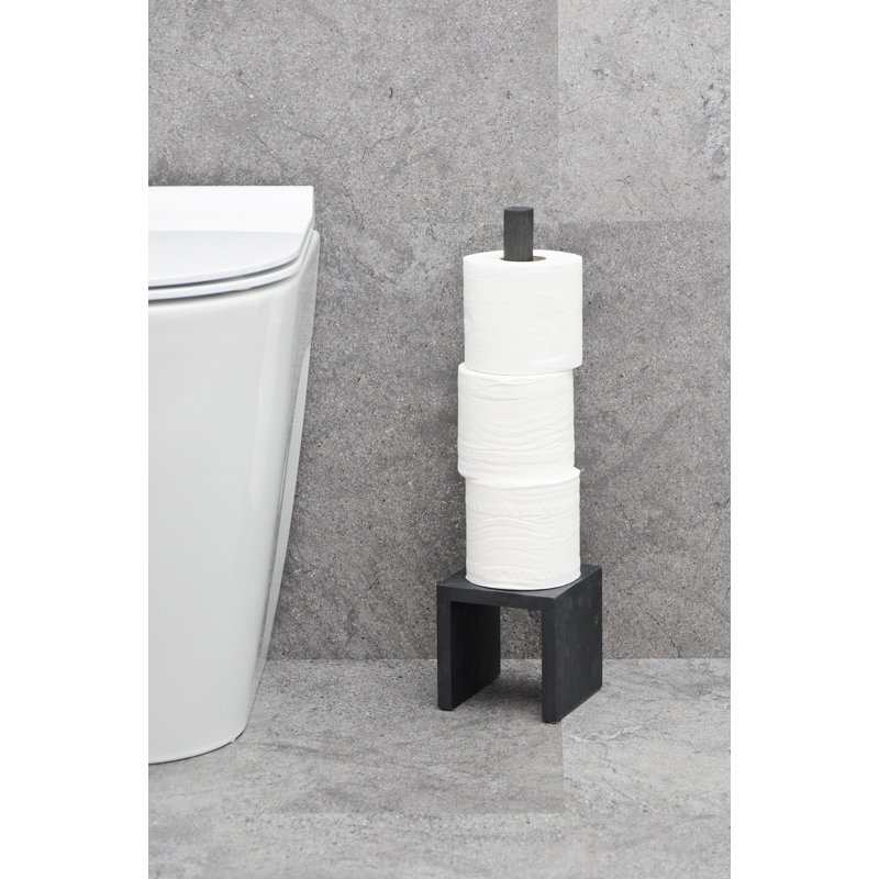 Ashford Free Standing Toilet Paper Holder, Black