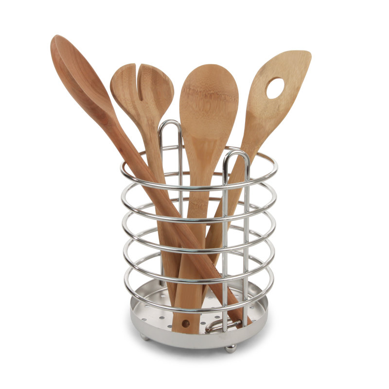 PantryWorks Stainless Steel Round Utensil Crock