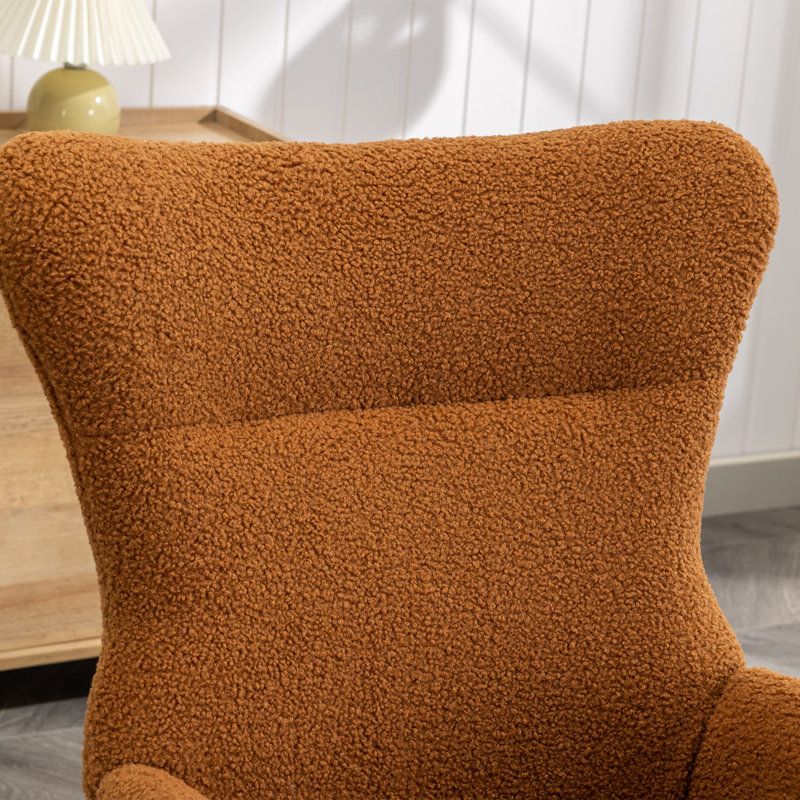 Chaise berçante Joury, Bouclé caramel