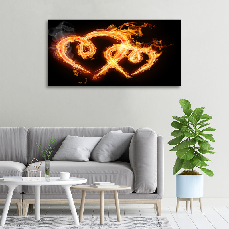 Fiery Hearts - No Frame Print on Canvas