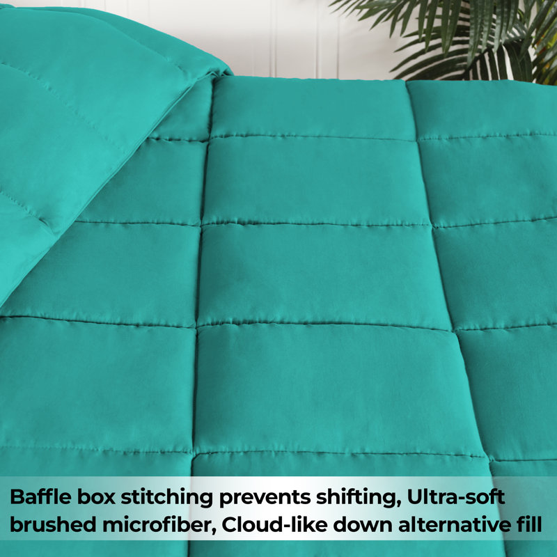Superior Turquoise Full Reversible Microfiber Comforter