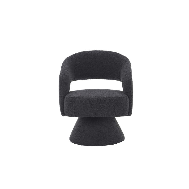 Fauteuil d'appoint pivotant, fauteuil, fauteuil simple pour le salon, Dark Grey Teddy