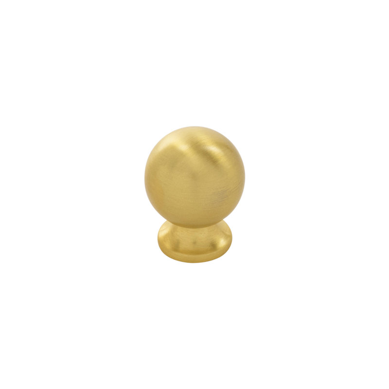 Bijou Akoya Collection Round Knob - 3/4 " Diameter Cabinet Knob Brushed Golden Brass - Transitional Hardware for Drawers & Cabinets