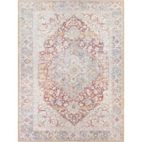 Chavarria Oriental Blue/Red/Beige Area Rug