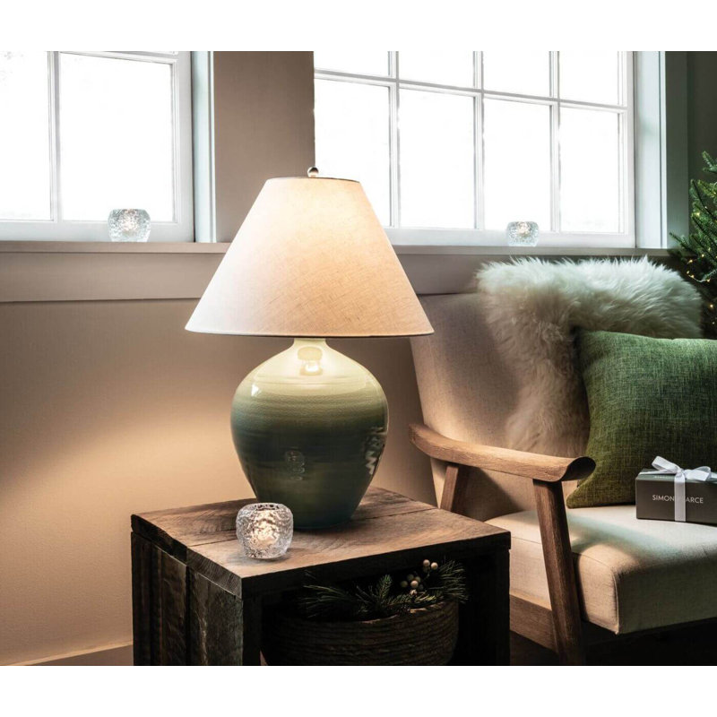 Belmont Lamp, Medium, Crackle Celadon