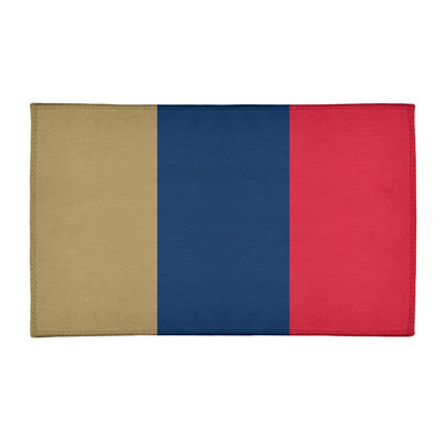 Tapis à rayures or/bleu marine/rouge