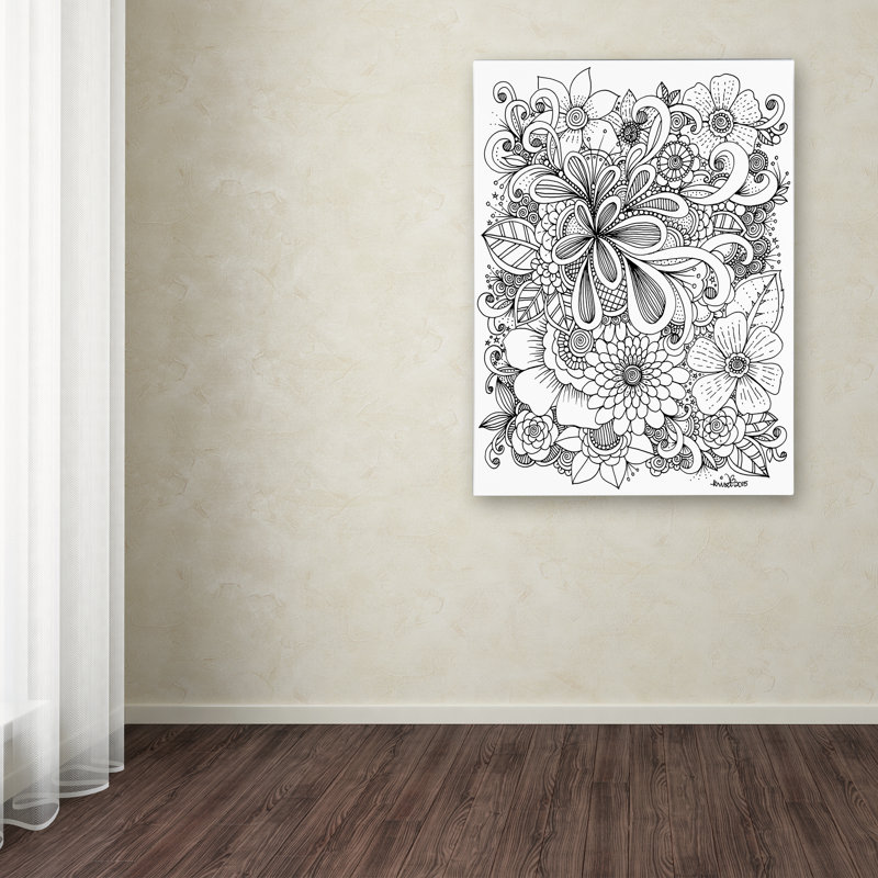 Carson «Zendoodle 5» par KCDoodleArt, impression sur toile tendue, H 47 po x l 35 po x P 2 po