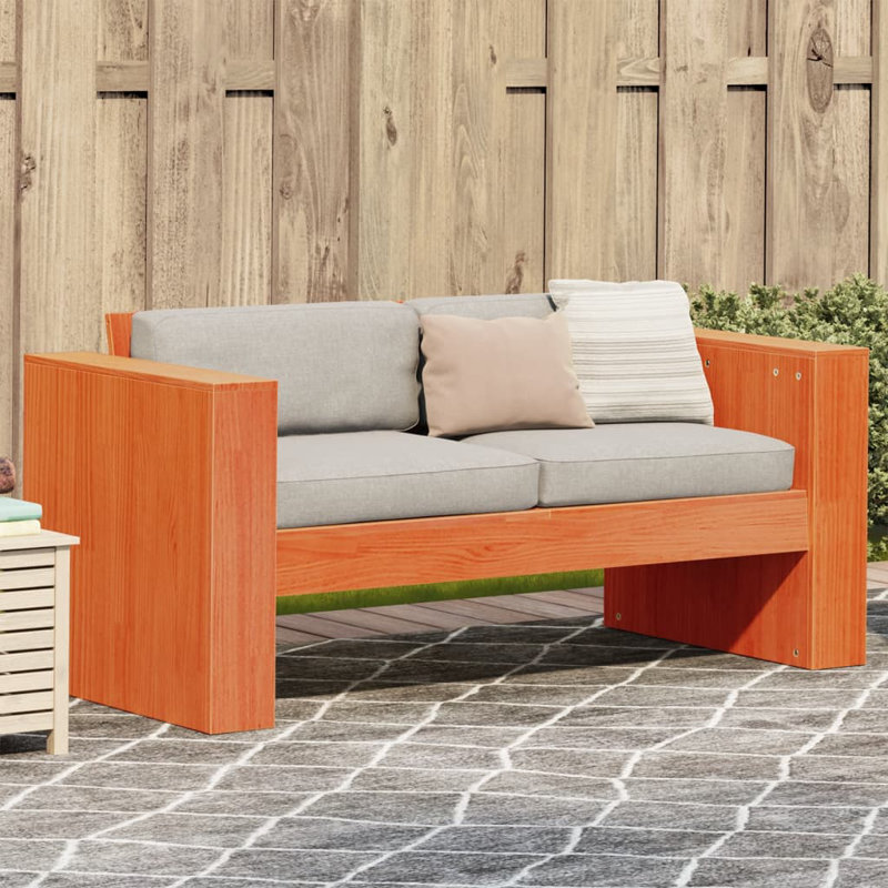 Vernia Garden Sofa Solid Wood Pine, Wax Brown