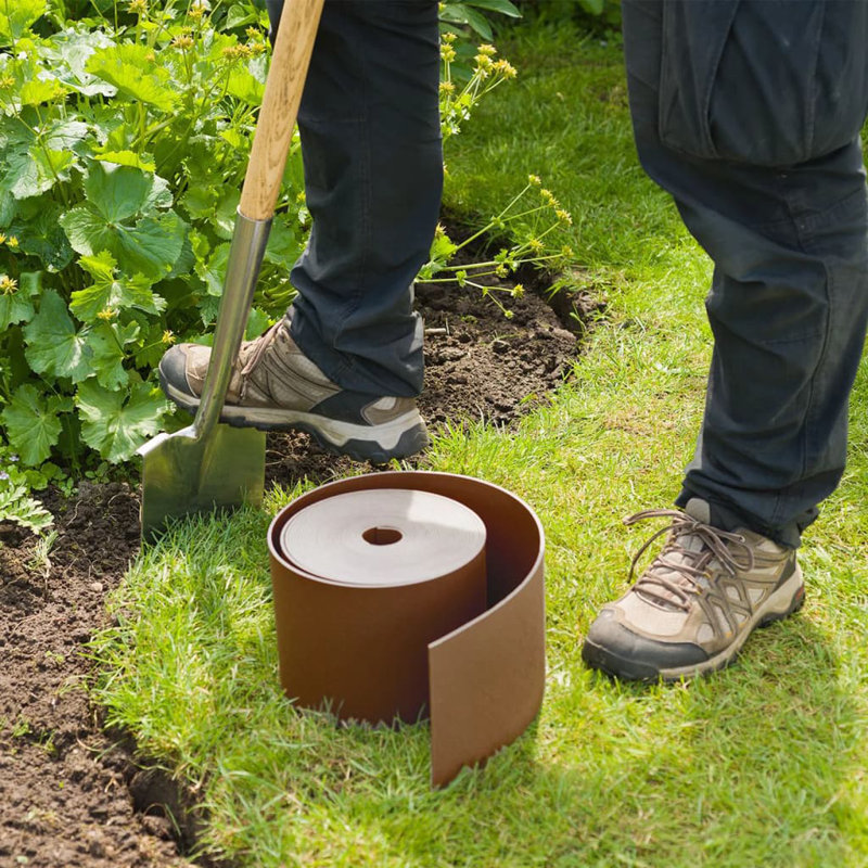 Nature Garden Border Edging, 15cm H x 1000cm W x 0.3cm D, Taupe