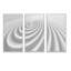 Fractal Rounded White 3D Waves - 3 pièces, cadre flottant, impression sur toile-968122618-968122566