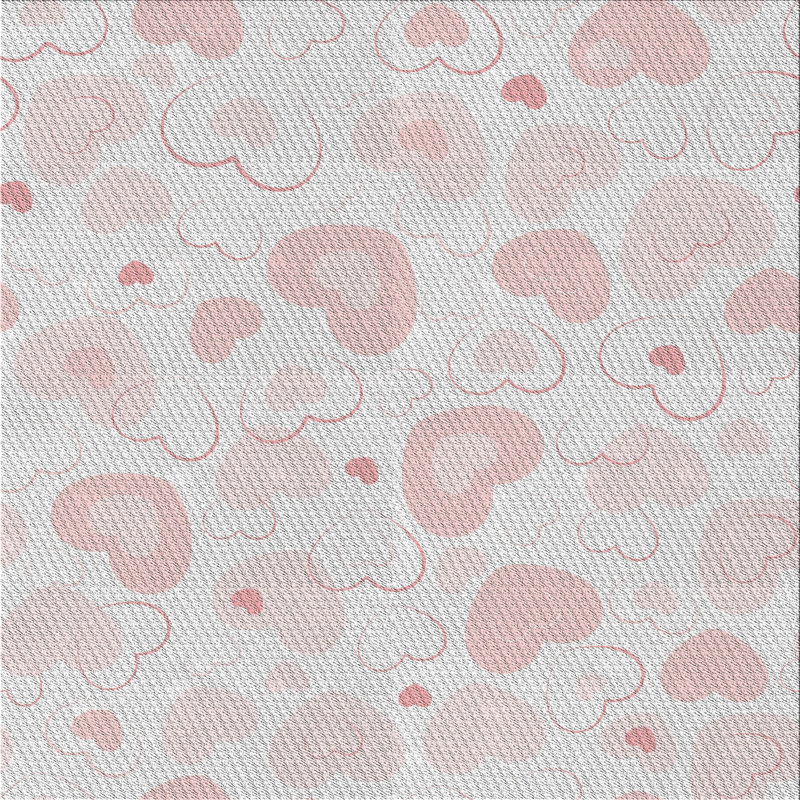 Tapis rose pâle/crème à motifs, Carré 6 pi