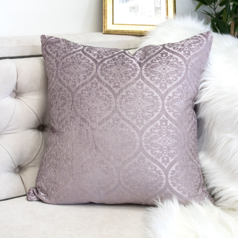 Chenille Jacquard Throw Pillow, Lilac
