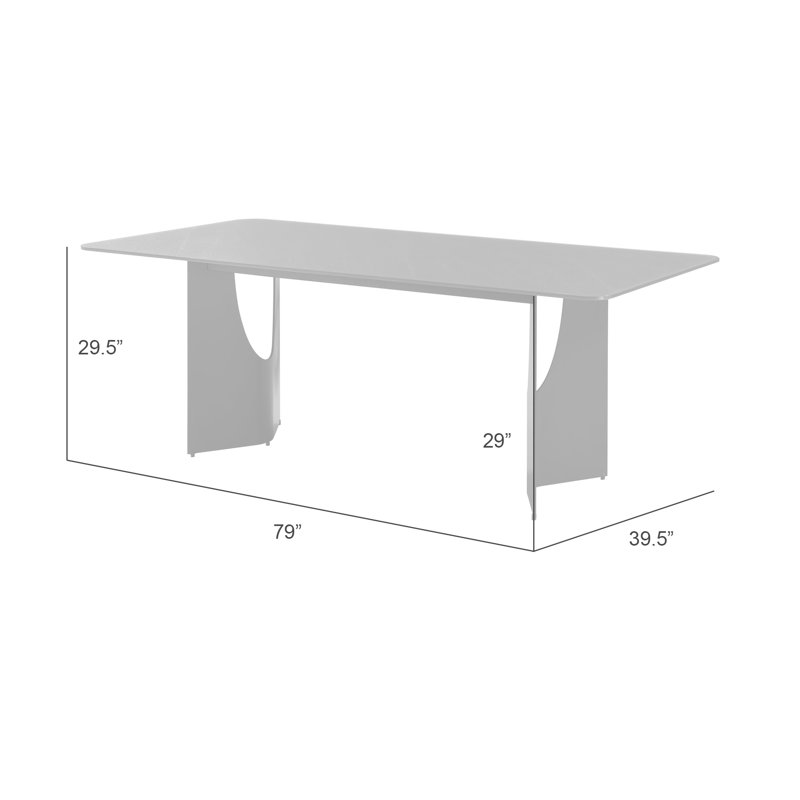 Arechiga Modern Contemporary Rectangular Dining Table With Tempered Glass Table Top - Seats Up To 6, Gray