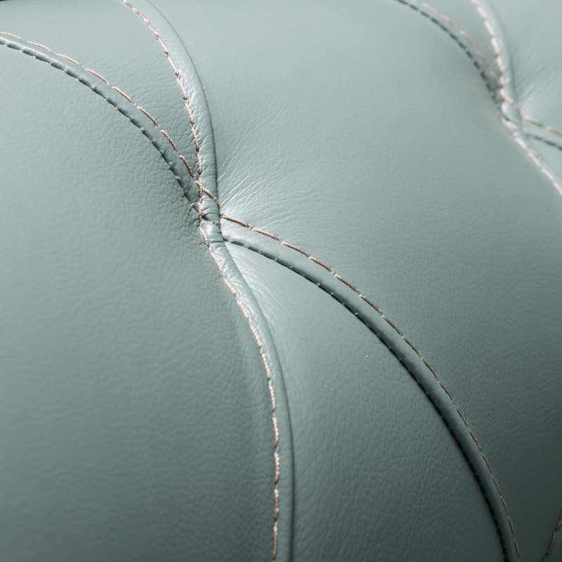 Modern Sofa  Tufted Leather Sofa, Seafoam
