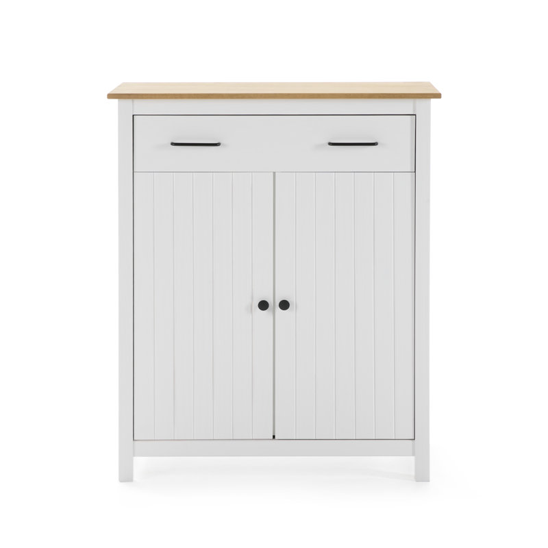Gholston 90cm Solid Wood Sideboard, White