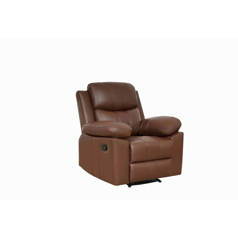 Fauteuil inclinable manuel standard en similicuir de 37,4 po de largeur, Brun