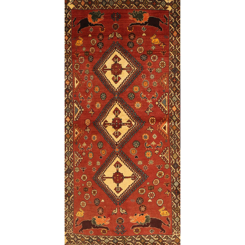 Tapis traditionnel rouge / beige Holubice, Rectangle 4 pi x 6 pi