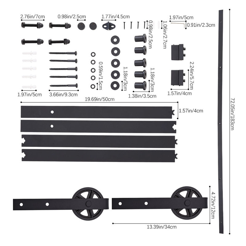 Sliding Barn Door Hardware Kit, 183 cm