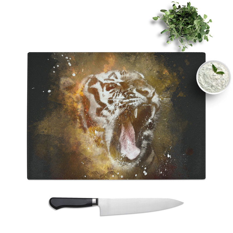 Tiger Roar Chopping Board, 20cm W x 28.5cm L