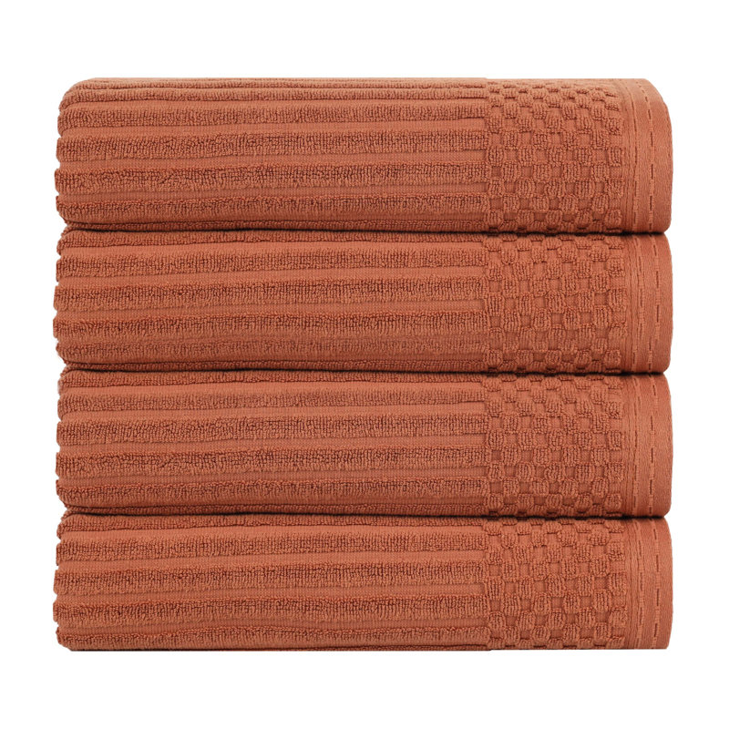 Collection de serviettes en coton Soho Spa, Ensemble de 4 serviettes de bain, Rouille
