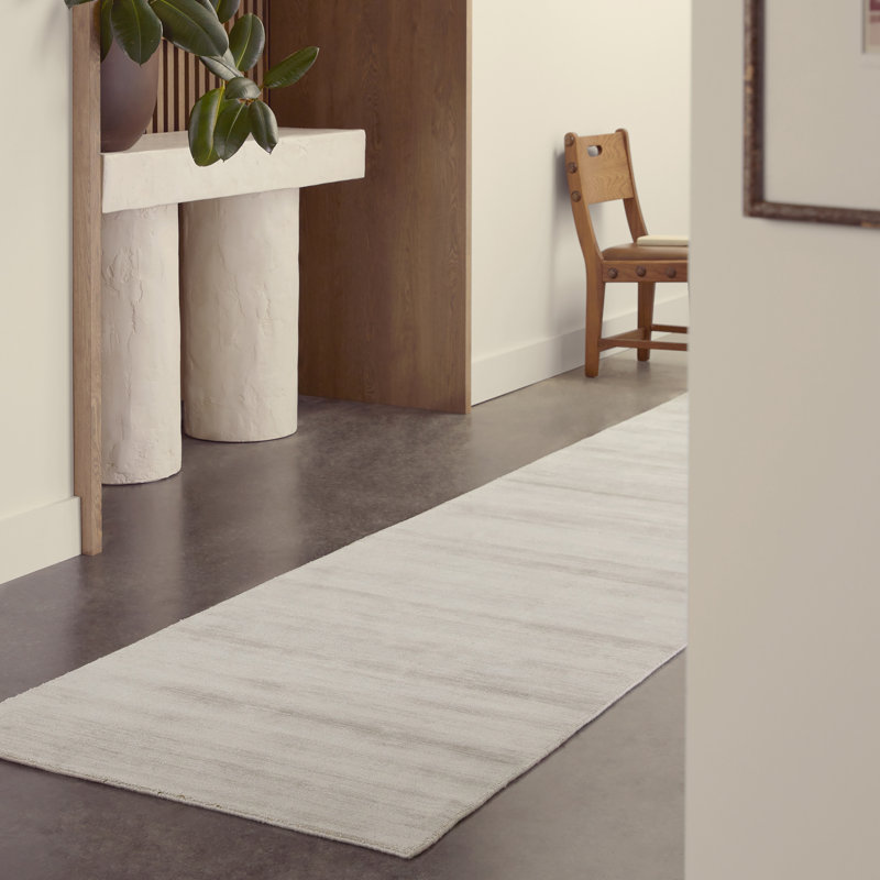 Yasmin Handwoven Solid Ivory Area Rug, Runner 3' x 12'