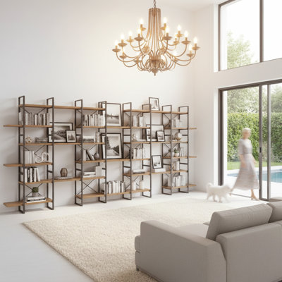 17 Stories Walnut Color Room Division and Display Bookcase by 17 Stories