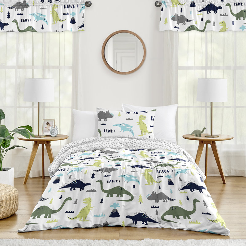 Ensemble d'édredon simple Mod Dinosaur Blue and Green par Sweet Jojo Designs