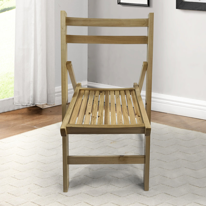 Chaise pliante polyvalente en bois massif de 4 - pour la maison, la salle à manger et les événements, Natural