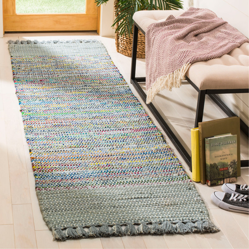 Ekaterina Hand Woven Cotton Abstract Rug, Rectangle 8' x 10'